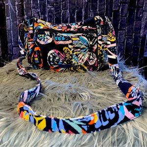 Distressed VERA BRADLEY Butterflies & Polkadots Adjustable Crossbody Bag